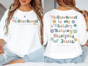 Comfort Colors Motherhood Christian Mom Shirt, Proverbs 22:6 Bible Verse Tee, Faith Mama Graphic T-Shirt for Women, Religious Mom Gift, Floral Trendy Mama Tee, Mother’s Day Shirt, Cute Comfy Outfit