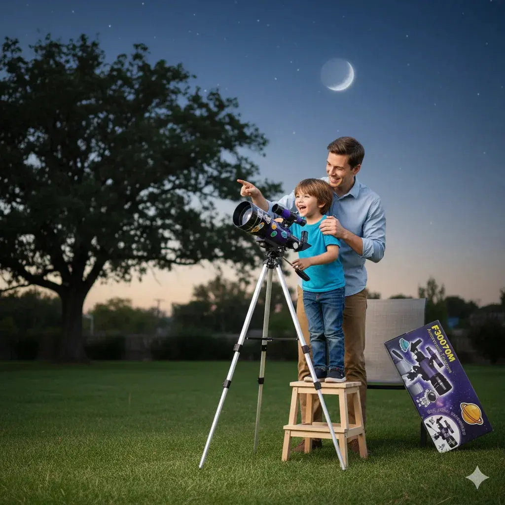 150X High-power Telescope, 70mm Aperture Telescope, Adult Kids Astronomical Telescope, Professional Telescope, Comes With 3 Eyepieces, Ideal For Camping, Nature Viewing, Education, And Exploration, The Best Holiday Gift,