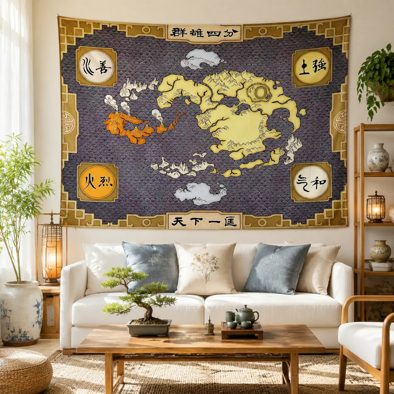Avatar The Last Airbender Map Large Wall Hanging for Cafe, Studio Or Lounge Decor - an Eye-Catching Piece to Spark Conversation