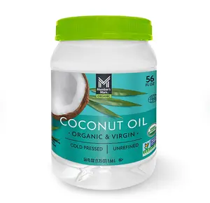Member's Mark Organic Virgin Cold Pressed & Unrefined Coconut Oil 56 oz Jar Natural USDA Certified Halal GMO-Free