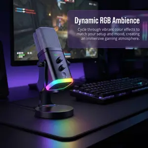 【YU8 RGB Dynamic Mic】XLR/USB & Phone Supported Professional Streaming Microphone for TikTok Live