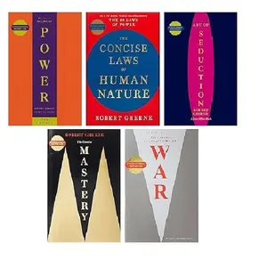 Robert Greene 5 Books Collection Set – 48 Laws of Power, Mastery, Art of Seduction, 33 Strategies of War, Laws of Human Nature | Self Development Books 2026 | Self Help Gift Set