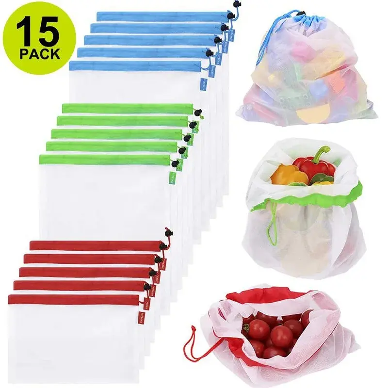 3 Sizes Reusable Mesh Produce Bags