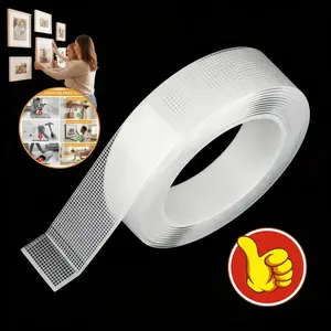 1pc Super Strength Double Sided Nano Tape - Strong Adhesion, Clear, Removable, Waterproof Tape - Heavy Duty Super Adhesive Tape for Home and Office Use