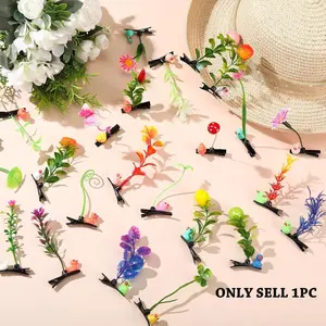 Bean Sprout Hair Clips, Mixed Style Plant Hairpins, Flower Hair Clip, Barrette, Mushroom Butterfly, Hair Accessories for Women, Girls, Parties