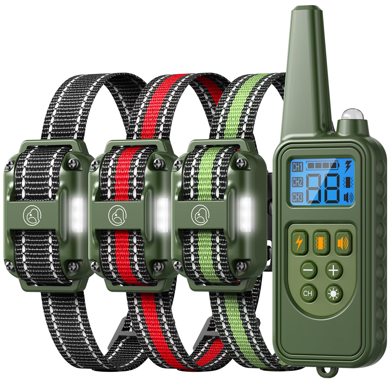 Jugbow Dog Collar 3 Dogs - 3300FT Dog Training Collar with Remote, IPX7 Waterproof E Collar for Dogs Training Rechargeable Collars for Large Medium Small Dogs (10-120lbs) Jugbow Dog Collar 3 Dogs - 3300FT Dog Training Collar with Remote, IPX7 Waterproof E Collar for Dogs Training Rechargeable Collars for Large Medium Small Dogs (10-120lbs)