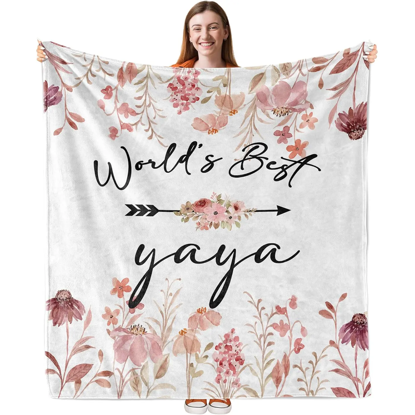 1pc Yaya gift blanket, a perfect gift blanket for grandma, a Yaya blanket for Christmas, Mother's Day, or birthday as a gift for grandma (gift from a grandchild), the world's best Yaya blanket, Heartfelt Gift Blanket