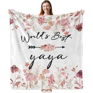 1pc Yaya gift blanket, a perfect gift blanket for grandma, a Yaya blanket for Christmas, Mother's Day, or birthday as a gift for grandma (gift from a grandchild), the world's best Yaya blanket.
