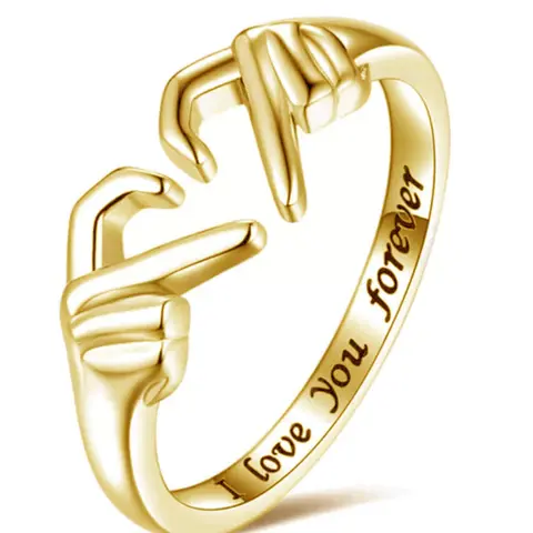 Women's Elegant Heart & Hands Design Ring, Exquisite Trendy Ring, Fashionable Jewelry for Women As Gift, Engagement Rings, Promise Ring Gf, Engraved Ring, Engagement Wedding Band