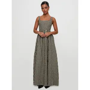 Cartmel Check Maxi Dress Black / Cream