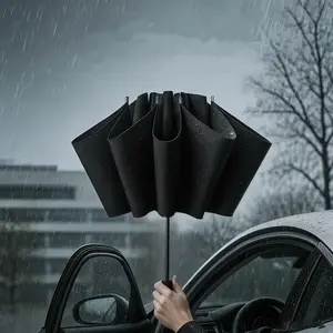 "Extra Large 12-Rib Double Umbrella"-Share Without Getting Wet-sturdy construction automatic opening portable,cool product,portable sun protection,heavy duty load,large side pocket,durable non-woven fabric,essential household item