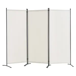 【Summervibes】VEVOR Room Divider, 3 Panel Room Dividers and Folding Privacy Screens , Fabric Partition Room Dividers for Office, Bedroom, Dining Room, Study, Freestanding, White