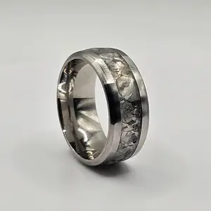 April's birthstone Diamond Stainless Steel sizes 4.5-12 8mm,6mm and 2mm width Rock Natural Crystal Ring energy healing Herkimer Diamond Crystal Irregular Crystal Rings