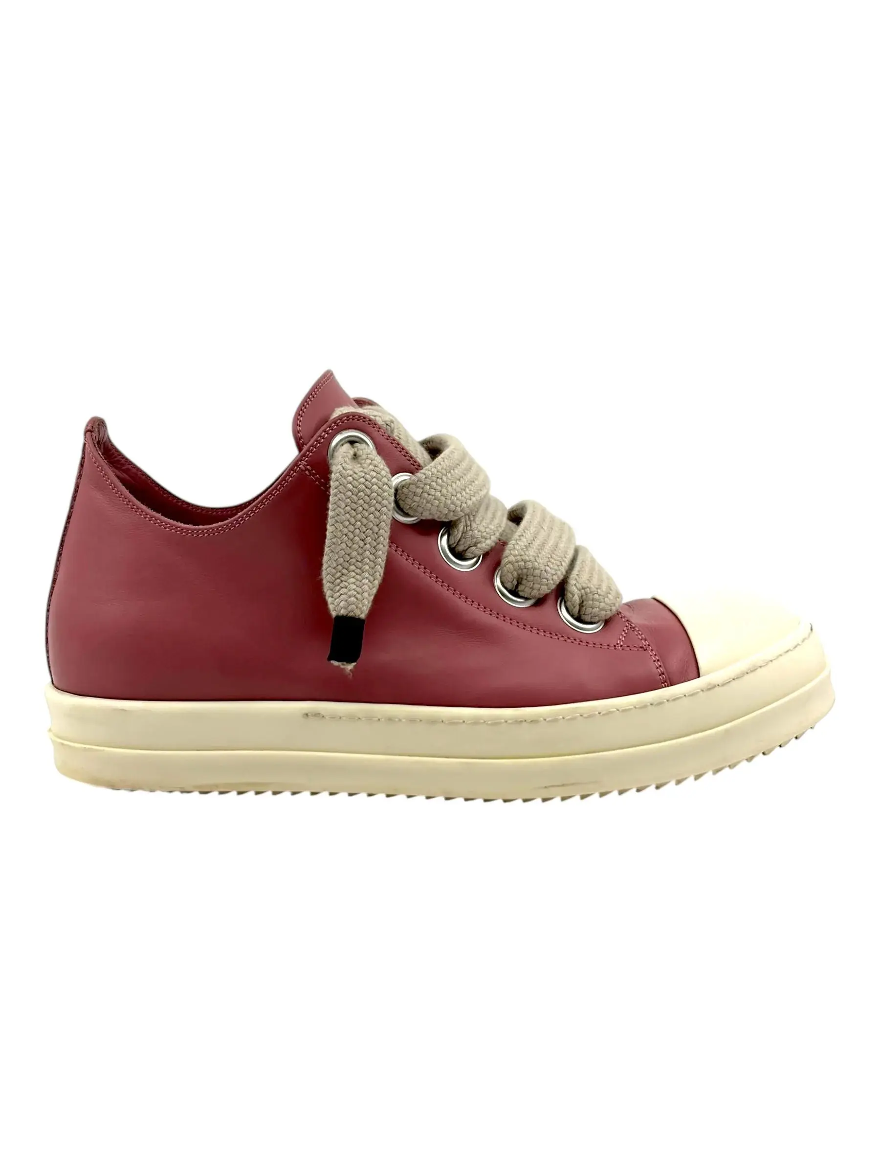 Rick Owens Jumbo Lace Leather Low Sneaks "Thulian" - Lightly Worn