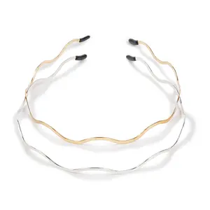 Metal Headbands for Women - Trendy & Cute Gold and Silver Designer Hair Accessories: Elastic Hair Bands for Women (2PCS)
