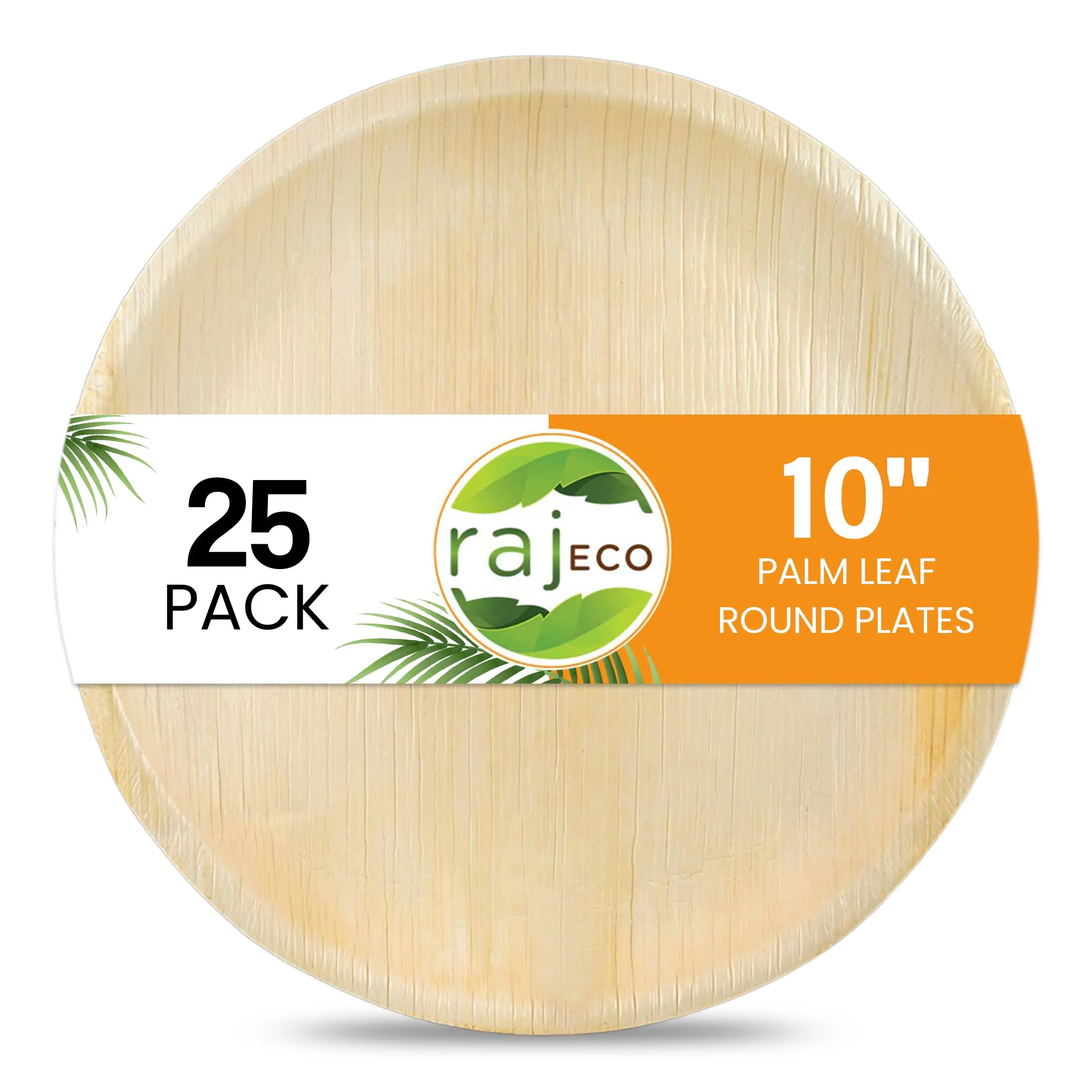 Palm Leaf 10 inch Round Plates