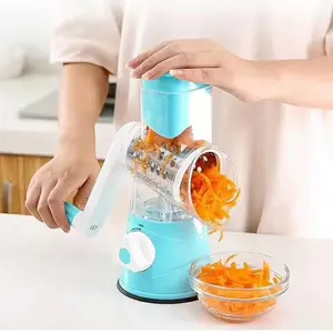 Multifunctional Vegetable Slicer Shredder Cutter Tool 3 Sharp Drums Manual Hand Operated Grater Cheese Peanut Cookie Chopper strong suction cup useful  kitchen  tools Rotary with Suction Base