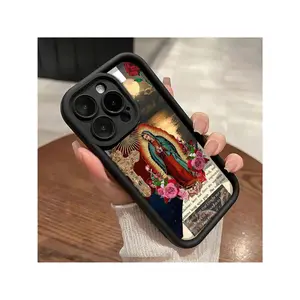 Virgin Mary Verses Pattern Phone Case For IPhone 16 15 14 Pro Max 13 12 11 XR XS Plus Shockproof Full Camera Protection Durable Slim Silicone Cover