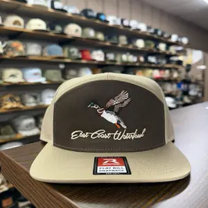 Embroidered Woodie 7 Panel Hat - Brown/Khaki