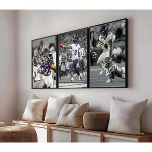 Lamar Jackson & Derrick Henry & Zay Flowers 3-Piece Unframed NFL Poster Luxury Sports Wall Decor Cozy Home Vibe Makeover Gift for Gridiron Enthusiasts- #   ViralSportsDecor #   GridironHomeVibes #   TrendyFootballArt #   NFL #   Football #   Sports