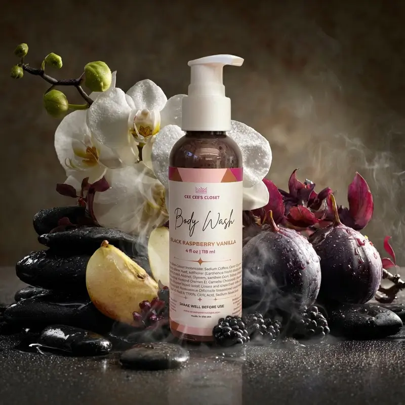 Black Raspberry Vanilla Hyaluronic Acid Body Wash for Soft Moisturized Skin
