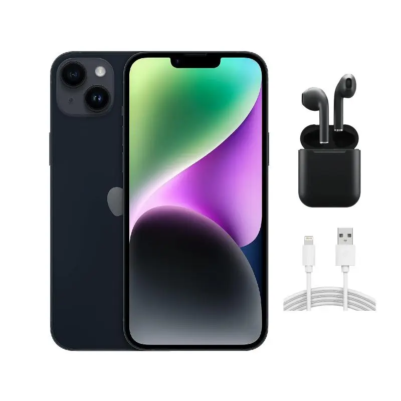 Refurbished iPhone 14 Plus (Unlocked)-Acceptable Condition with Wirelesss Earbuds & 1 Year Warranty  A2632