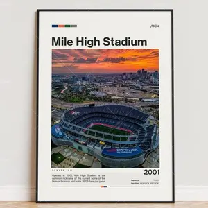 Mile High Stadium Poster, Stadium Poster, Sports Poster, Football Fan Gift Print