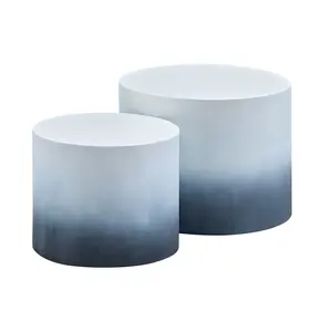 MDF with ash/oak/walnut veneer side table/coffee table/end table/nesting table set of 2 for living room, office, bedroom WH+BK