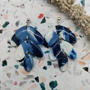 Ocean Nightfall Polymer Clay Earrings