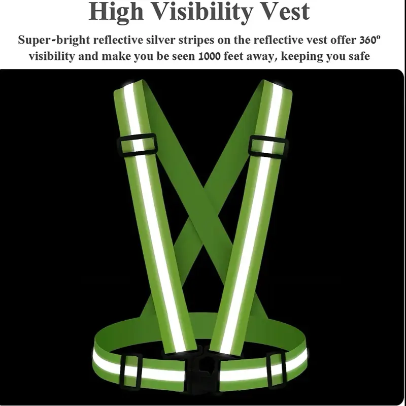 4-Pack High-Visibility Reflective Vest Straps, Bright Neon Design, Durable Safety Vest-Compatible, Protective for Work Safety Equipment Use, Durability Safety Vests, Protective Safety Vests