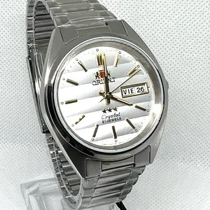 Orient Automatic 21 Jewel Silver Tone White Face FAB00007W9 with Stainless Steel Bracelet and Comfortable Clasp