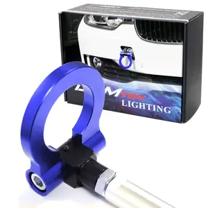 iJDMTOY Blue Track Racing Style Tow Hook Ring For BMW 1 3 5 Series X5 X6 (E36 E39 E46 E90 E92, etc), For Mini Cooper (R52 R56 R57 R58 R59, etc)
