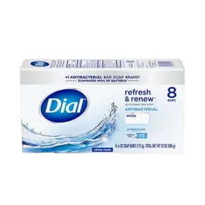Dial Antibacterial Refresh & Renew White Deodorant Bar Soap, 4.0 oz, 8 Pack - Body Care, Cleanser