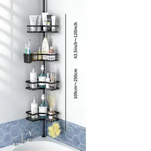 Multi-Layer Bathroom Storage Rack, No-Drill Expandable Corner Organizer, Space-Saving Shower Shelf, Durable & Versatile Design, Shower Caddy