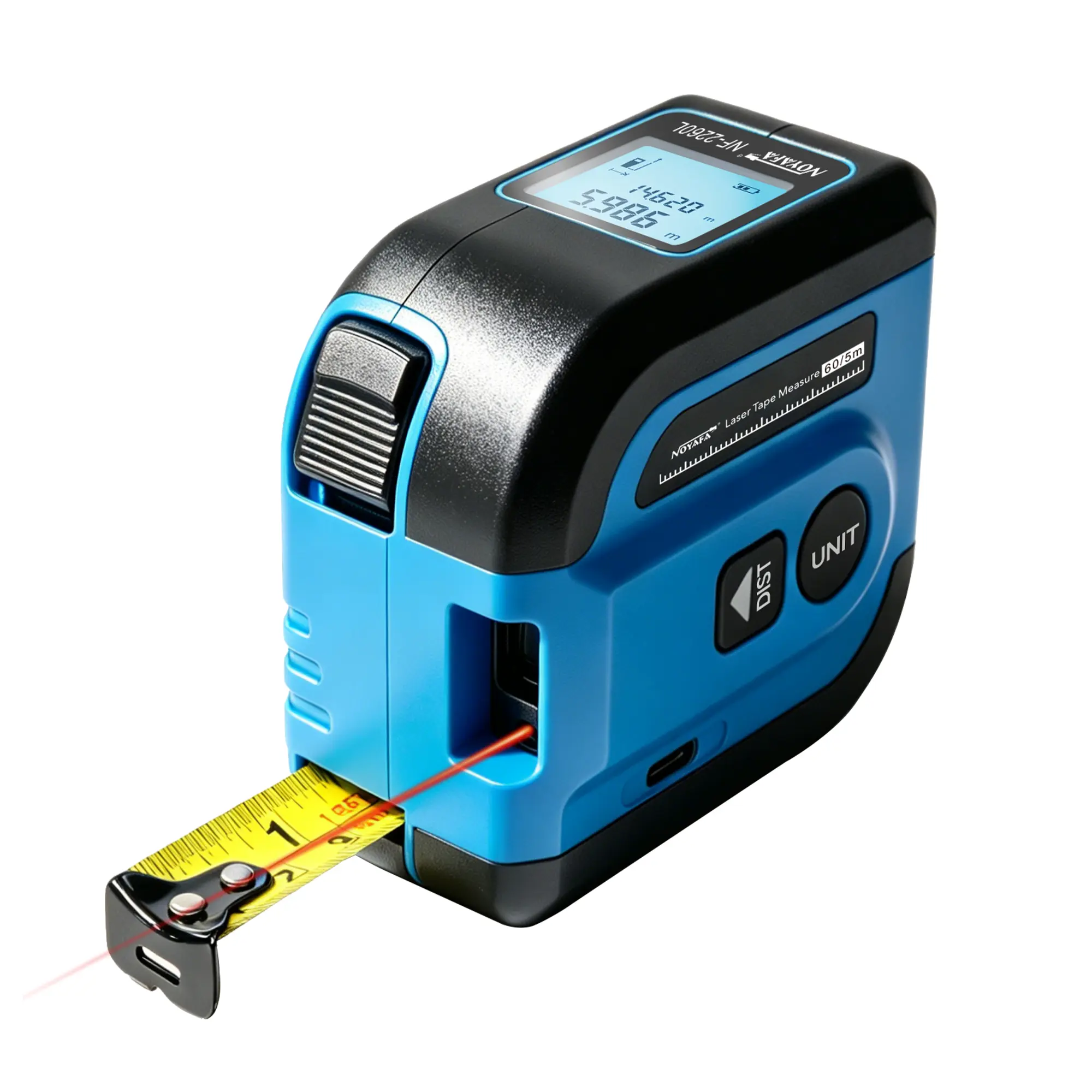 NOYAFA NF-2260L Rectangular 3-in-1 Digital Laser Tape Measure, 131FT Laser Distance Tool, 16FT Tape Measure, LCD Display, Memory Function, Belt Clip, Batteries, 3 Measurement Methods, Father's Gift, All Seasons DIY Home Improvement, Tape Measures