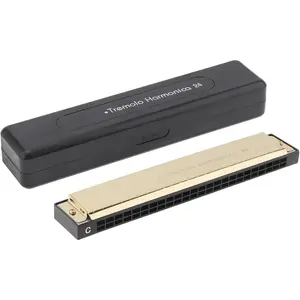 Harmonica 24 Hole Key of C, Professional Tremolo Harmonica Mouth Organ Harp, Diatonic for Beginner Adult