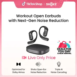 【Live only】SHOKZ OpenFit Pro Open-Ear True Wireless Earbuds with Open-Ear Noise Reduction, Optimised for Dolby Atmos, Deep Bass, 50H Playtime, AI-Powered Clear Calls for Work, Sport, Bluetooth 6.1, IP55, Black