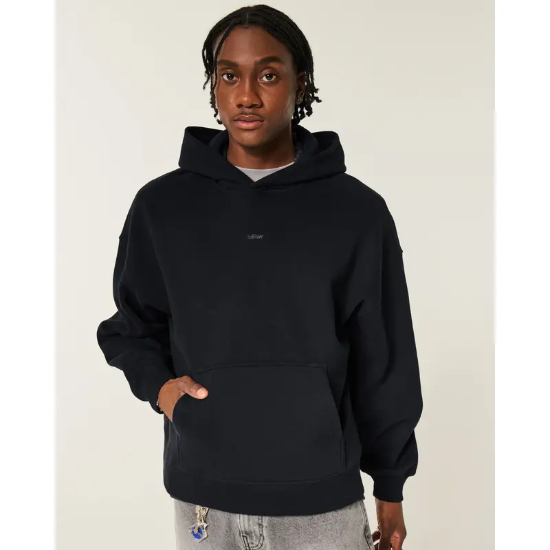 Hollister Feel Good Super Boxy Logo Hoodie