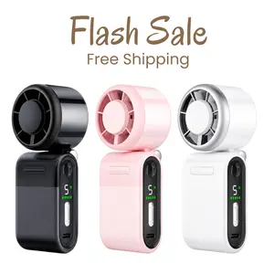 Mini Portable Pocket Turbo Fan, 4000mAh USB Rechargeable Handheld Fan with 5 Speeds & Strong Airflow, Travel & Beach Personal Cooling Fan with Lanyard