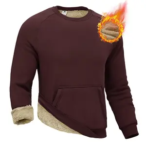 YSENTO Men's Crewneck Casual Sweatshirt Warm Sherpa Lined Sweatshirts Heavyweight Long Sleeve Underwear Winter Fleece Pullover