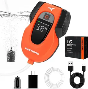 KastKing Li3 Live Bait Aerator – Rechargeable Oxygen Pump with LCD Display, Long Battery Life & Large Air Stone for Fish Buckets