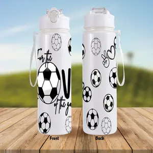 1pc/26oz/760ml/Sports Leakproof Water Bottle With Straw Hydration Tumbler, Sports drinking bottle, For Gym Fitness Outdoor,Football Design For Sports Enthusiasts And Party Lovers,Perfect For Sports Events,Gift For Family And Friends