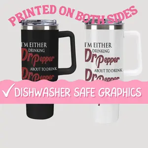 Dr Pepper Logo Travel Mug, 40oz Insulated Tumbler, Dr Pepper Coquette, stainless steel can, Tumbler, Coffee cup, 20oz tumbler