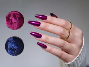 Rose & Royal Blue Metallic Mirrored Chrome Powder