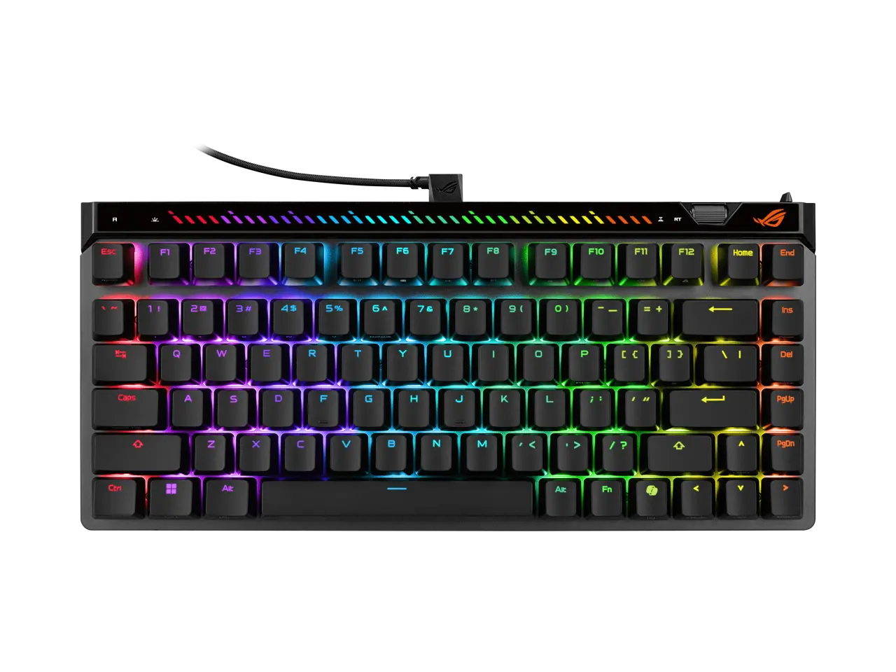 ASUS ROG Falchion Ace 75 HE Wired Analog/Hall Effect Gaming Keyboard - 75% TKL, USB, Hot Swappable HFX V2 Magnetic Switch, Rapid Trigger, 8KHz Polling, ABS Keycap, Carry Case, Web-based Config - Black