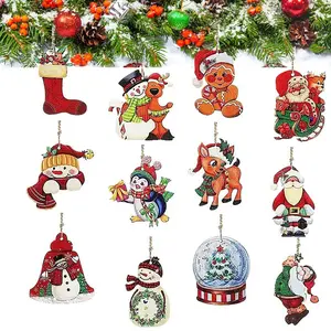 Wooden Christmas Tree Decorations, Set of 24/36 Pieces, Perfect for Holiday Home & Party Decoration, Durable Wooden Ornaments