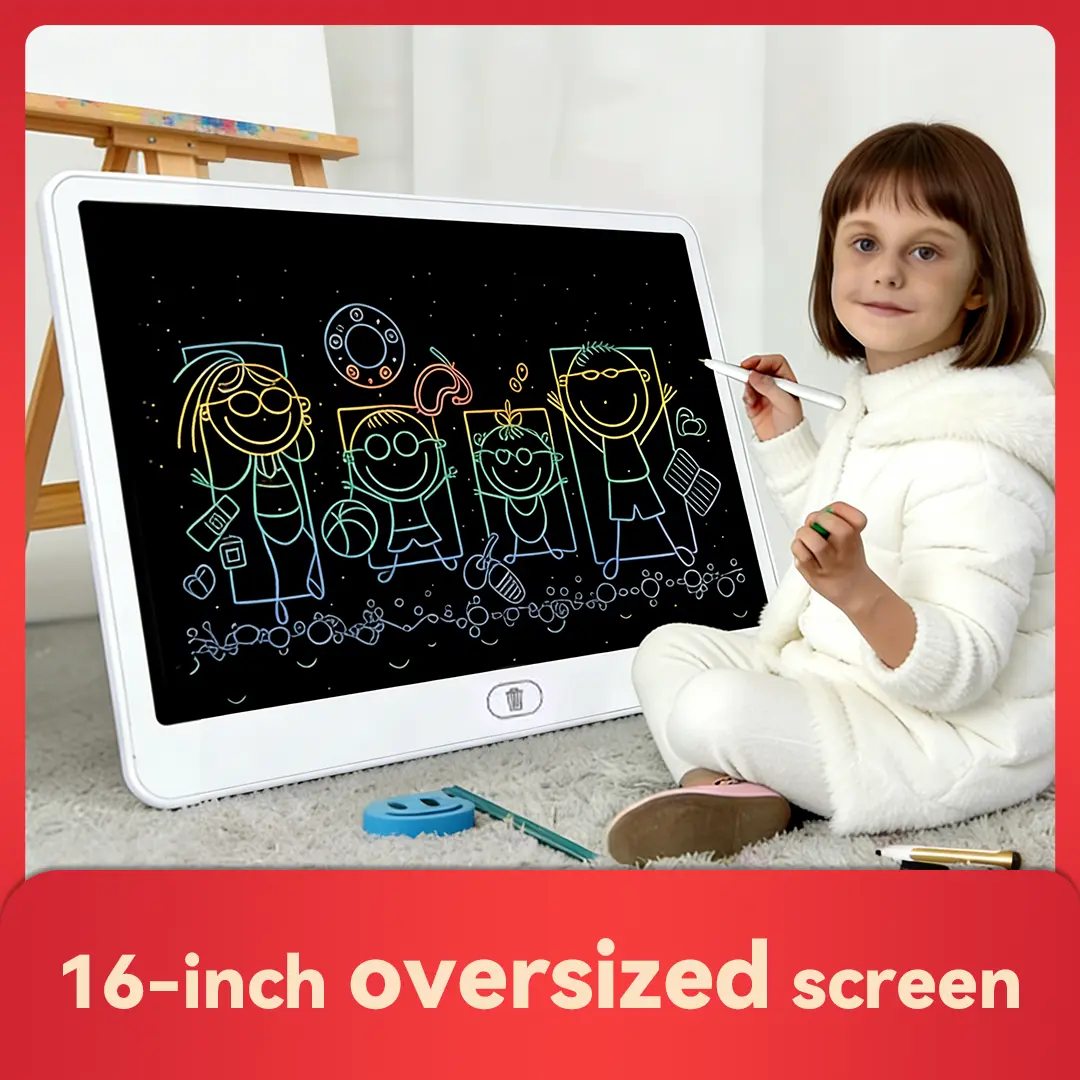 16-in Oversized Screen Children's LCD Handwriting & Drawing Board, 1-Click Clear Writing Practice Tablet Devices, Fun Educational Toy Tablet for Kids (TikTok Hot Item)