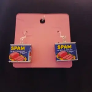 Vintage Mini Spam Can Earrings with Silver Tone Hooks for Everyday Wear Unique Food-Themed Jewelry