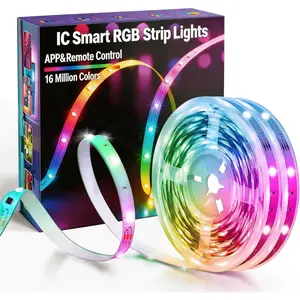 100FT Strip Lights,  IC RGB LED Lights Multiple Colors   Line, App+Remote Control, Timing, Multimodal,  Sync, Color Changing Lights for Bedroom, Party  Decor