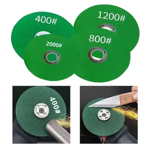 4pcs Resin Grinding Wheels, Diameter of 3.94inch, Suitable for Metal Cutting and Fine Grinding, Featuring Mesh Sizes From 400 To 2000, in Random Patterns